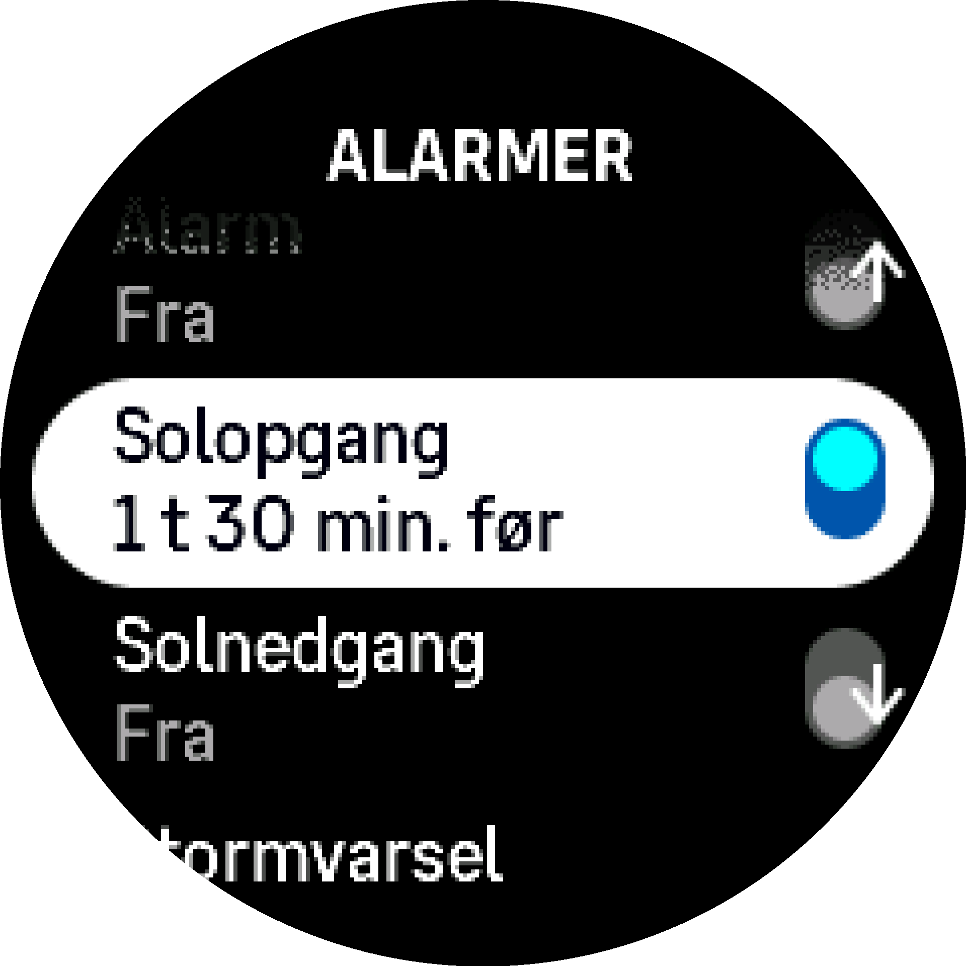 SolopgangSolnedgang alarm til/fra S9PP