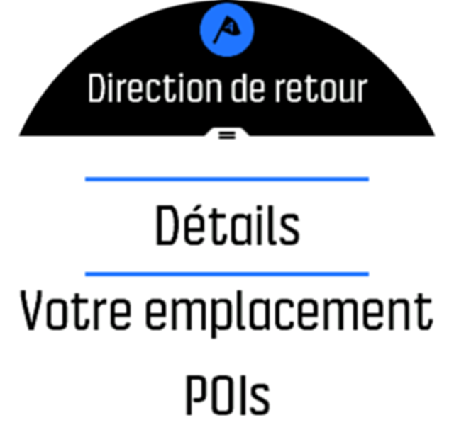 Faire défiler l'affichage jusqu'à l'option Détails de Chemin de retour - Spartan