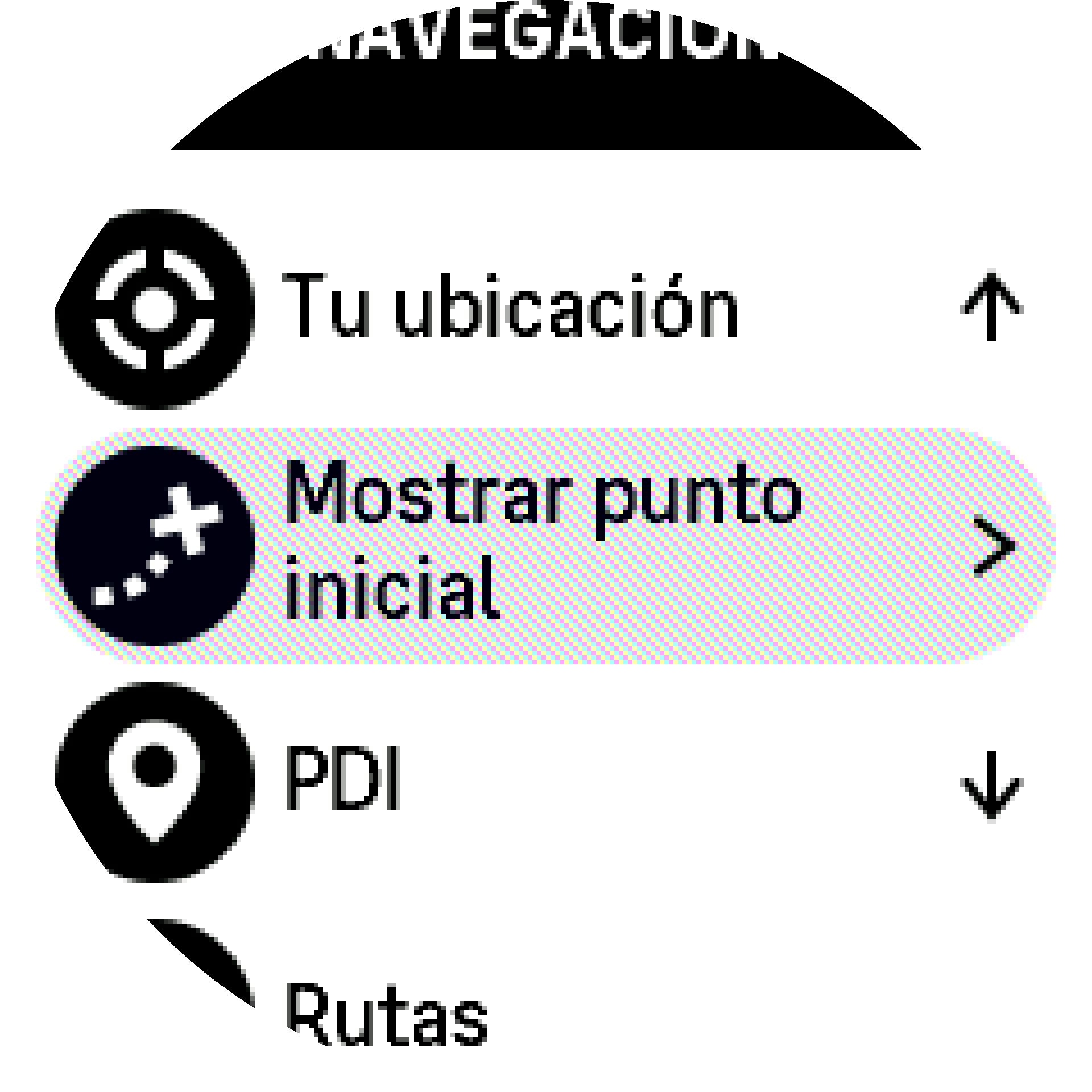 Desplazarse hasta Mostrar punto inicial S9PP