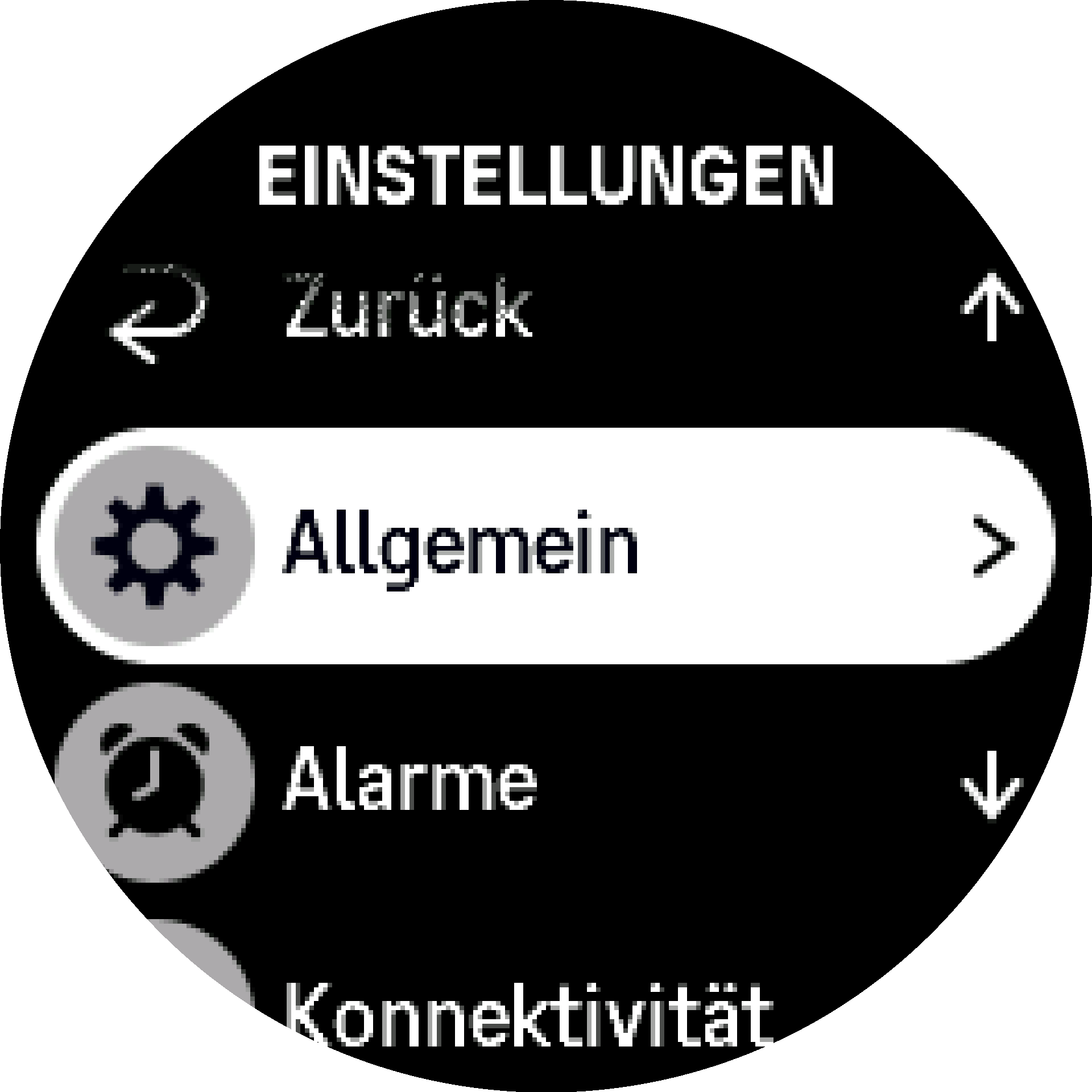 Menü Einstellungen S9PP