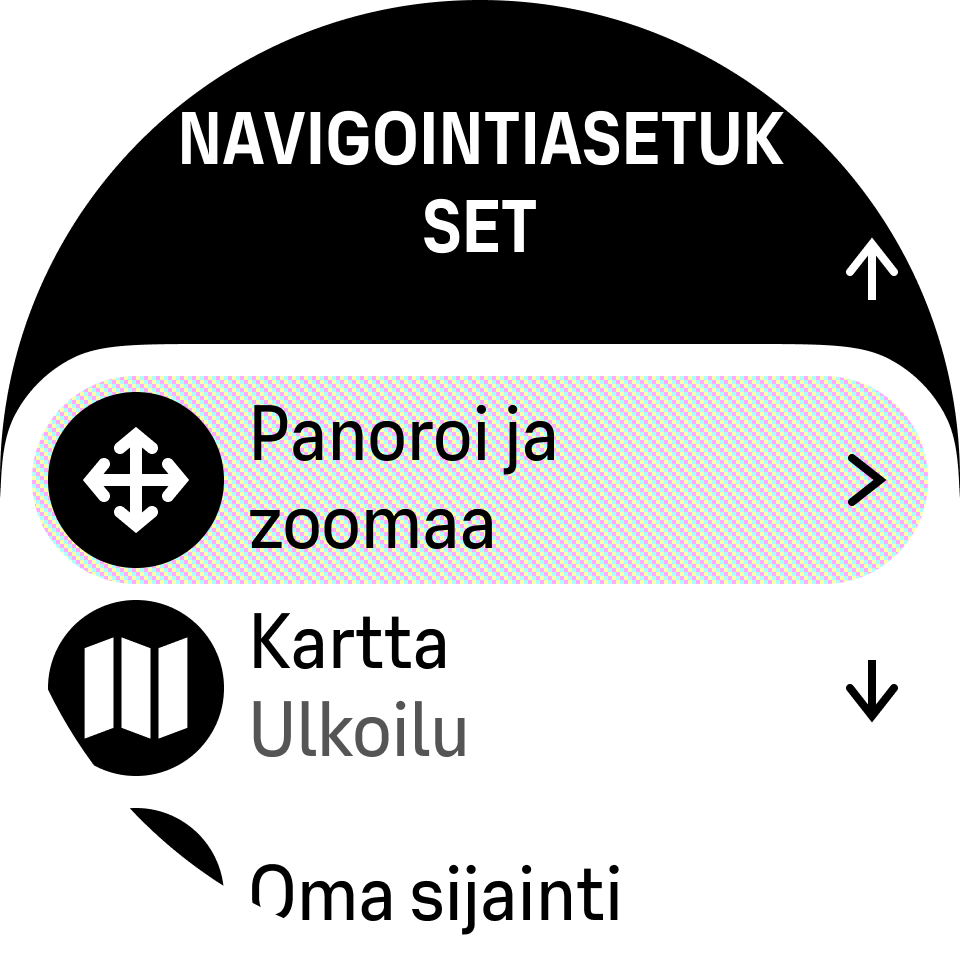 navigointivalinnat Orca
