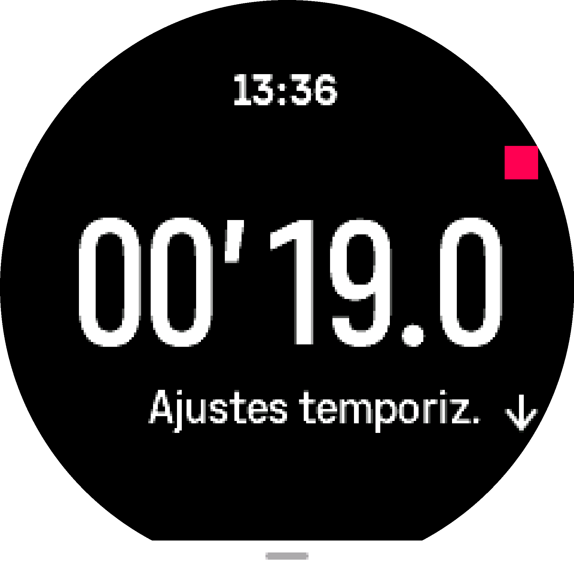 Widget de temporizador con cronómetro