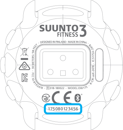 Серийный номер Suunto 3 Fitness