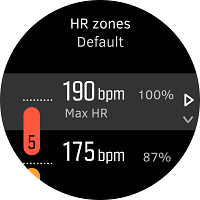 Change default HR zones.